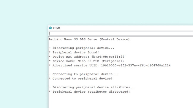 Serial monitor output of peripheral device.