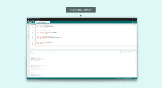 Portenta Mid Carrier I2C - BME280 Reading with Portenta C33