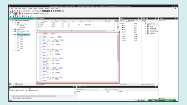 Main program in structured language