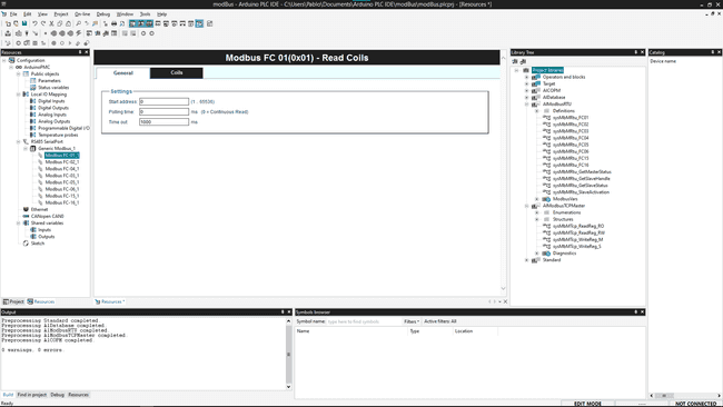 Modbus item general configuration