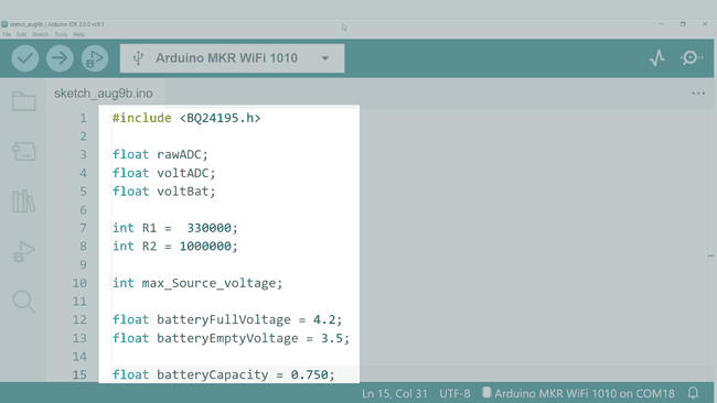 Initial library & variable configuration code