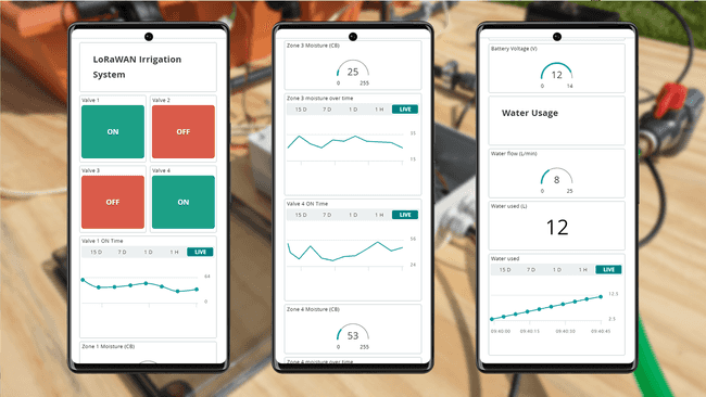 Arduino Cloud project dashboard on a smartphone