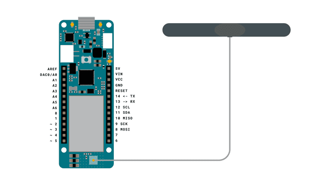 Connect the antenna to the board.